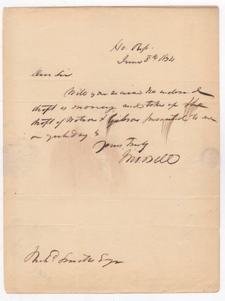Item #45993 [ALS] Brief Banking Correspondence from Speaker of the House, John Bell [with...