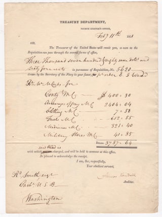 Item #45998 [Two Documents Signed] by Amos Kendall in His Role as Auditor and Postmaster of the...