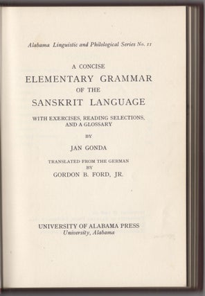 Item #46067 A Concise Elementary Grammar of the Sanskrit Language, with Exercises, Reading...