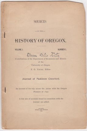 Item #46146 Journal of Medorem Crawford. An account of his trip across the plains with the Oregon...