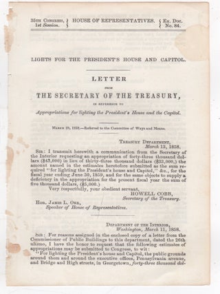 Item #46205 Lights for the President's House and Capitol. Letter from the Secretary of the...