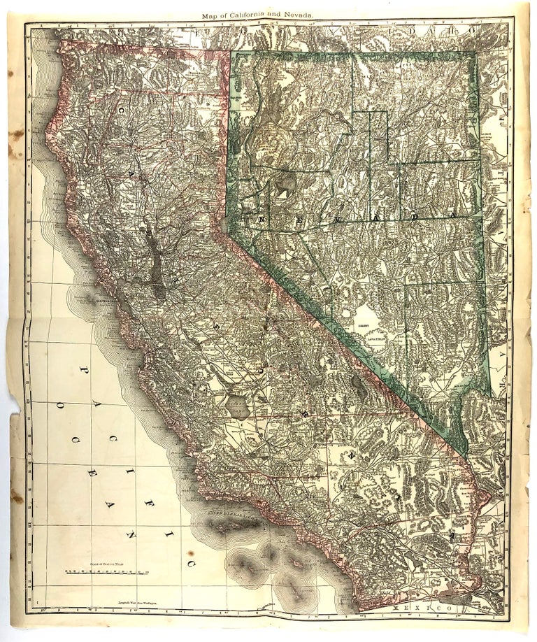 Item #46231 Map of California and Nevada. California, Rand McNally and Company.