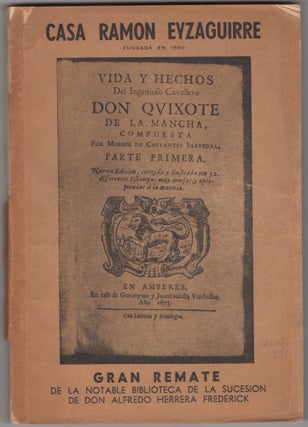 Item #46252 Gran Remate de la notable biblioteca de la sucesion de Don Alfredo Herrera Frederick....