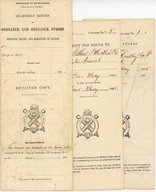 Item #46277 [Three Ordnance Forms Completed in Manuscript Signed] at Washington Arsenal, Fort...