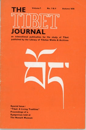 Item #46303 The Tibet Journal: Volume 1, No. 3 & 4 Autumn 1976. Yangzom Tsarong