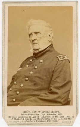 Item #46317 [Carte de visite] "Lieut Gen Winfield Scott. Taken Evacuation Day, November, 1865."...