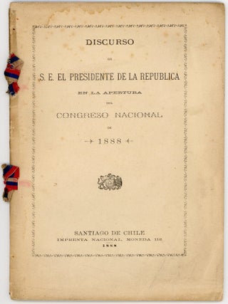 Item #46443 Discurso de S.E. el Presidente de la Republica en la apertura del Congreso Nacional...